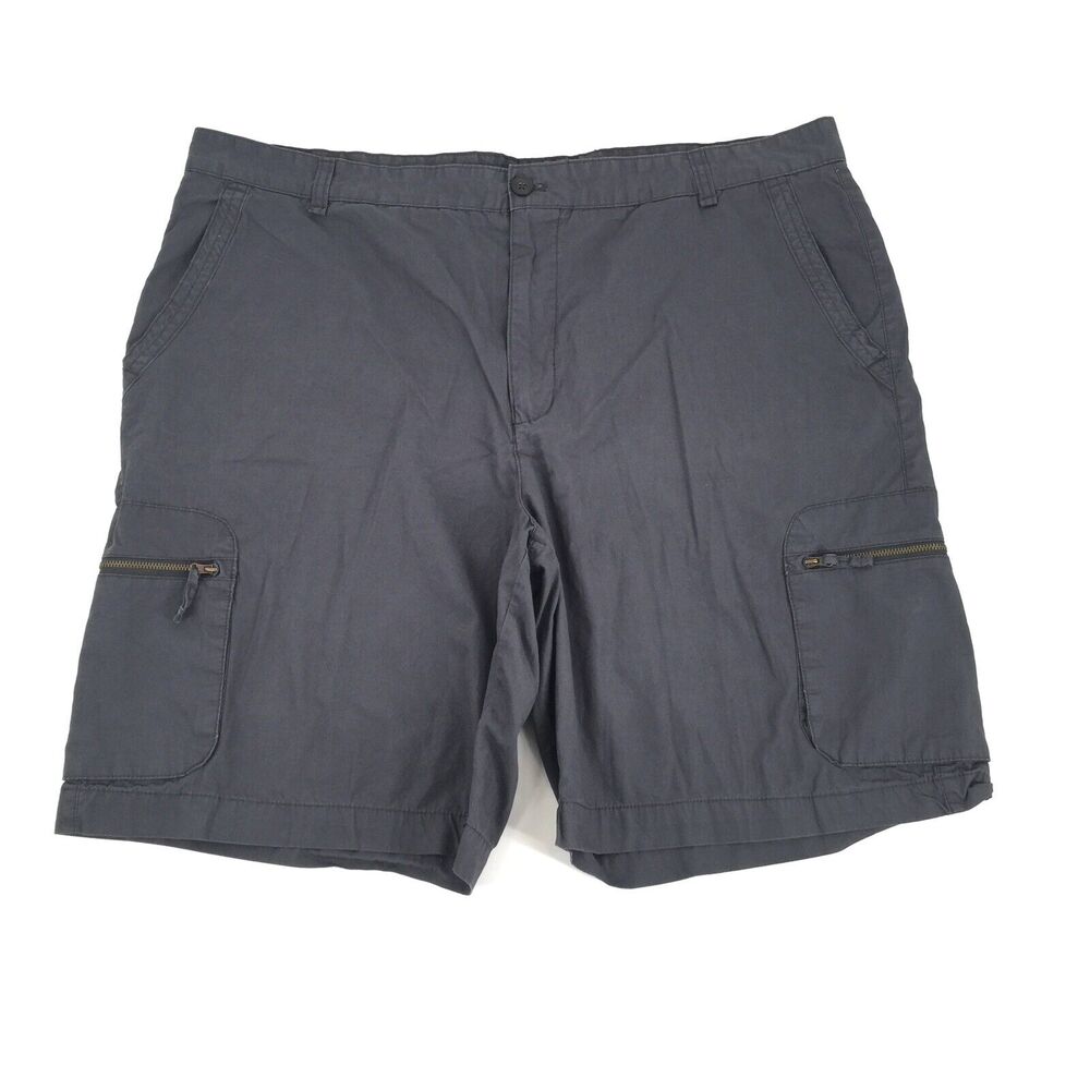 Chaps Cargo Khaki Shorts Size 42 Mens Dark Gray Outdoor 100% Cotton Casual